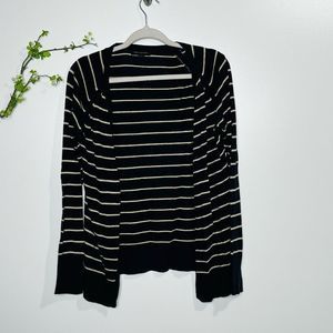 Banana Republic Navy Blue Gold Stripe Long Cardigan Sweater